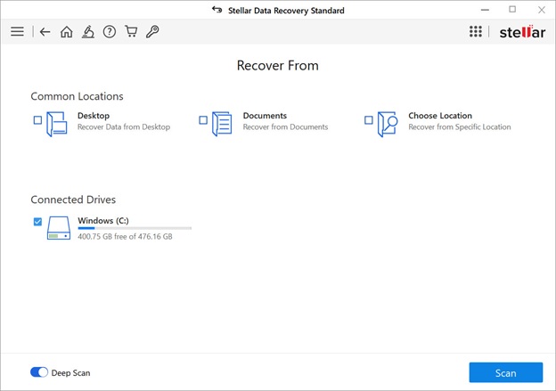 Stellar Data Recovery Standard - Recover from